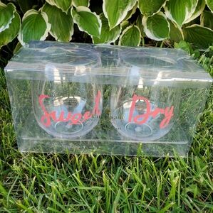 Kate Spade New York- Stemless Wine Glass Set ("Sweet" & "Dry")